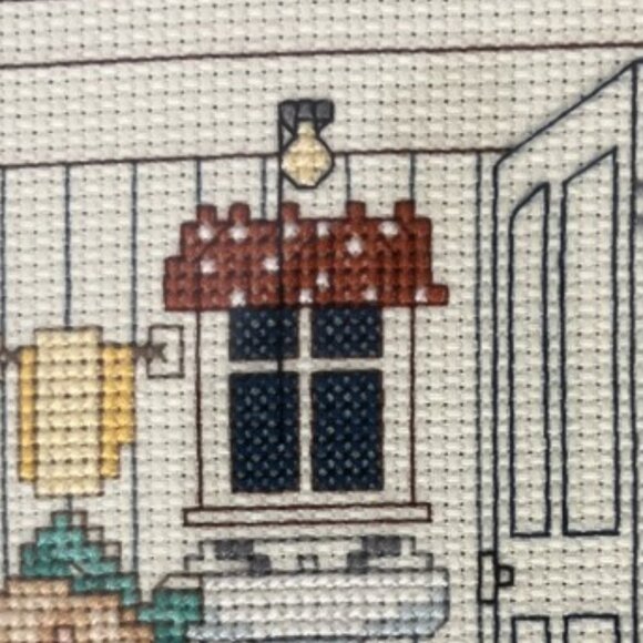 Framed Embroidery Little Girl on Toilet Double Mat Elegant & Humorous 11.25" T - Picture 4 of 14